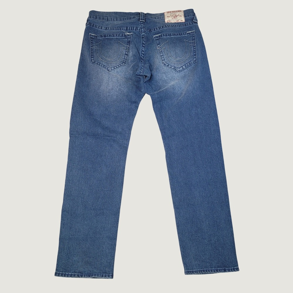 True Religion Geno Relaxed Slim Mens Jeans Blue Medium Wash Size 34